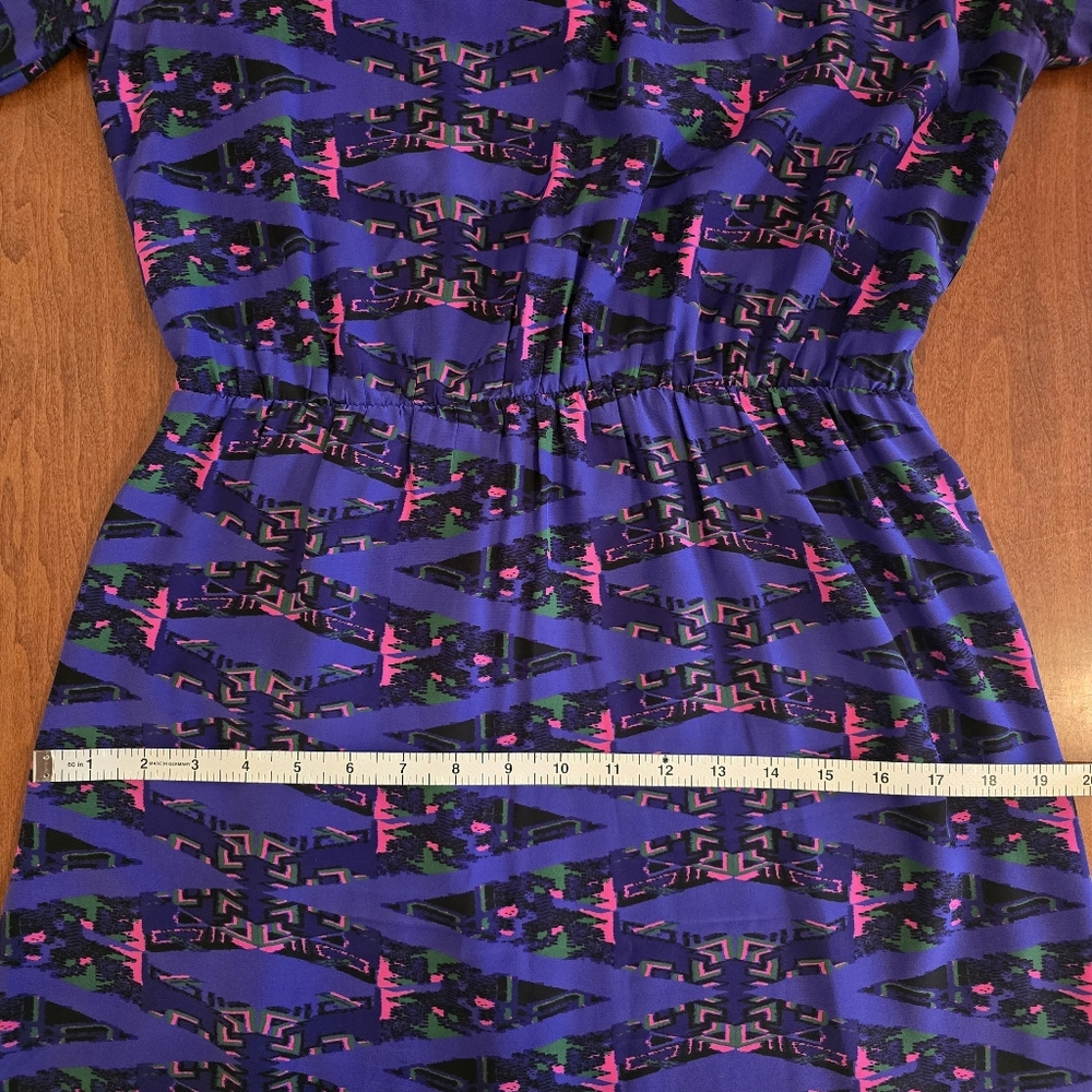 Amanda Uprichard Purple Silk "Aztec" Print Dress - Size Med - Picture 10 of 16